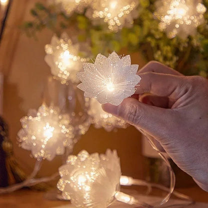 LED Fiber Optic Fairy Light Garland Battery-Operated Decorative String for Parties and Holidays