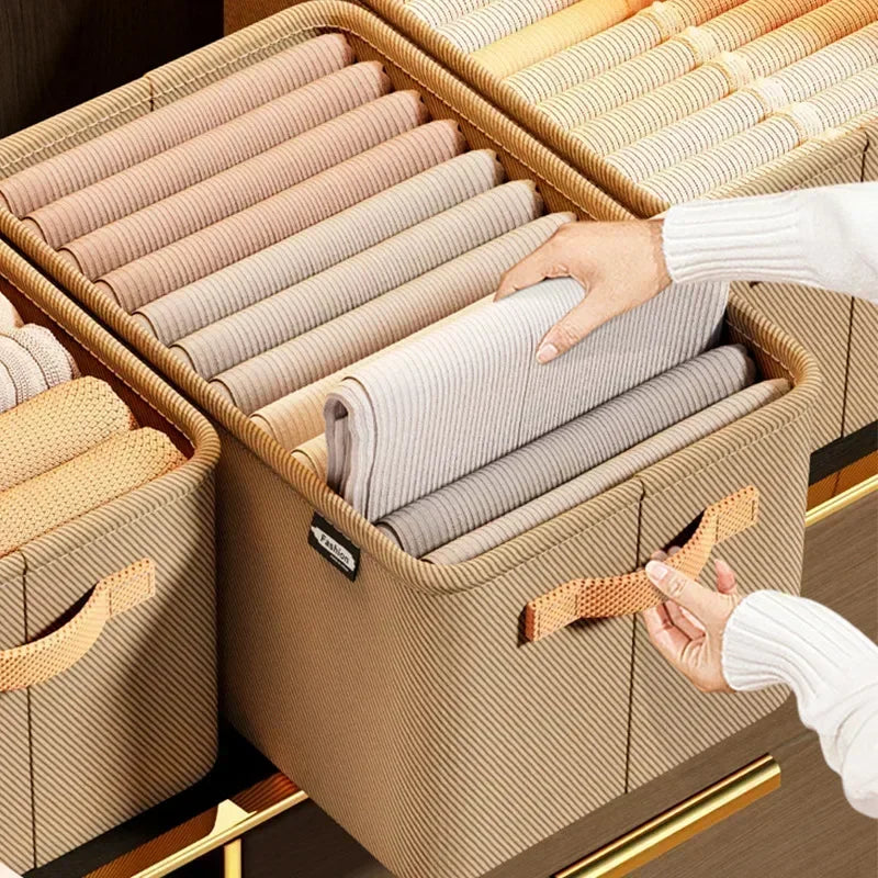 Thicken Clothes Organizer Storage Box for Pants, Sweaters, Jeans, Wardrobe Drawers and Cabinets, Space Saving Storage