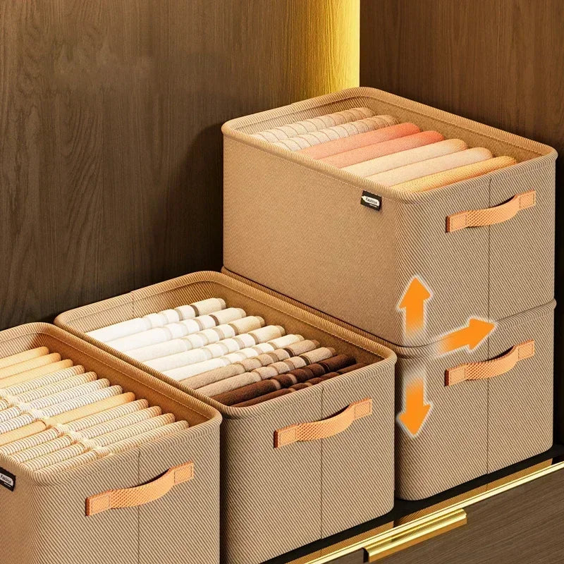 Thicken Clothes Organizer Storage Box for Pants, Sweaters, Jeans, Wardrobe Drawers and Cabinets, Space Saving Storage