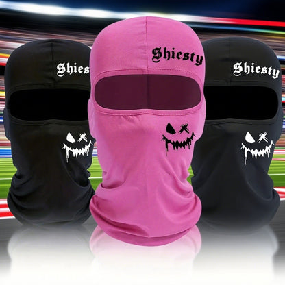 Unisex Summer Cool Neck Cover, Smiling Face Print Balaclava Face Mask, Motorcycle Skiing Scarf