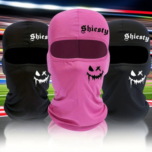 Unisex Summer Cool Neck Cover, Smiling Face Print Balaclava Face Mask, Motorcycle Skiing Scarf