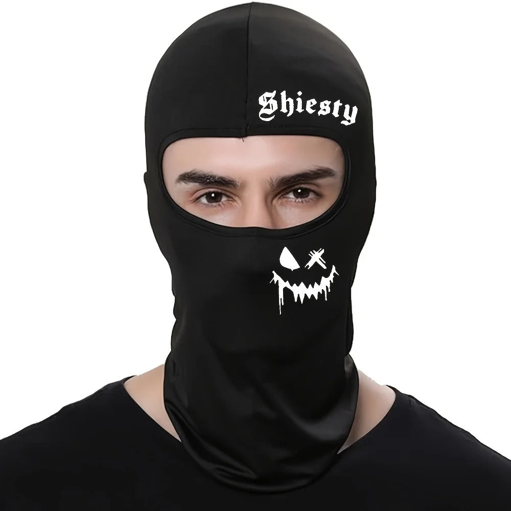 Unisex Summer Cool Neck Cover, Smiling Face Print Balaclava Face Mask, Motorcycle Skiing Scarf