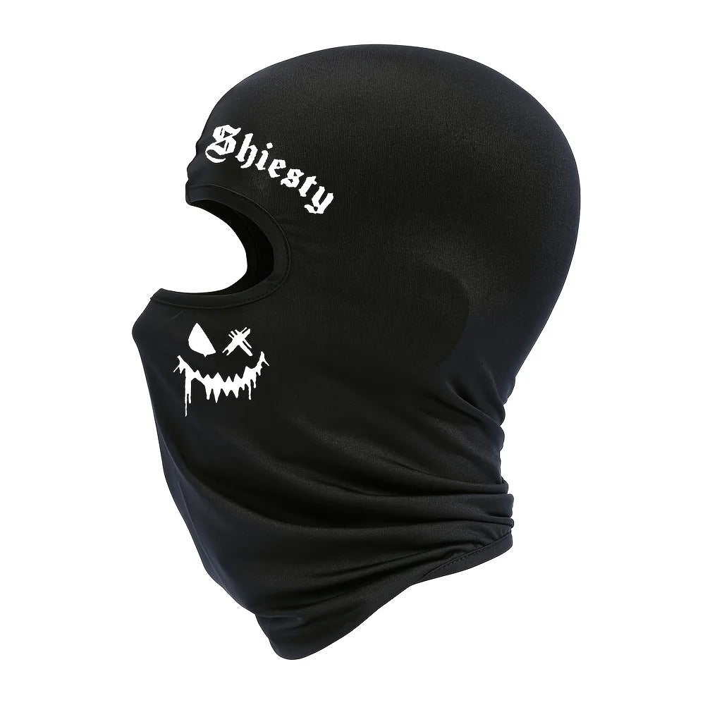 Unisex Summer Cool Neck Cover, Smiling Face Print Balaclava Face Mask, Motorcycle Skiing Scarf