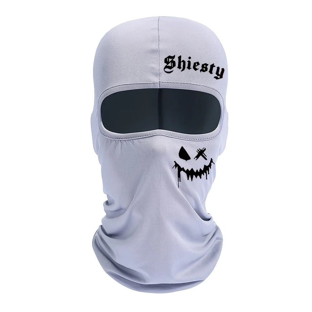 Unisex Summer Cool Neck Cover, Smiling Face Print Balaclava Face Mask, Motorcycle Skiing Scarf