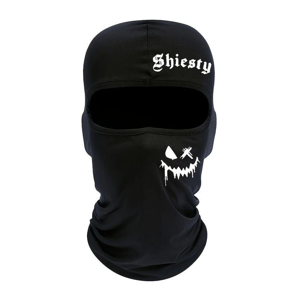 Unisex Summer Cool Neck Cover, Smiling Face Print Balaclava Face Mask, Motorcycle Skiing Scarf