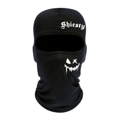 Unisex Summer Cool Neck Cover, Smiling Face Print Balaclava Face Mask, Motorcycle Skiing Scarf