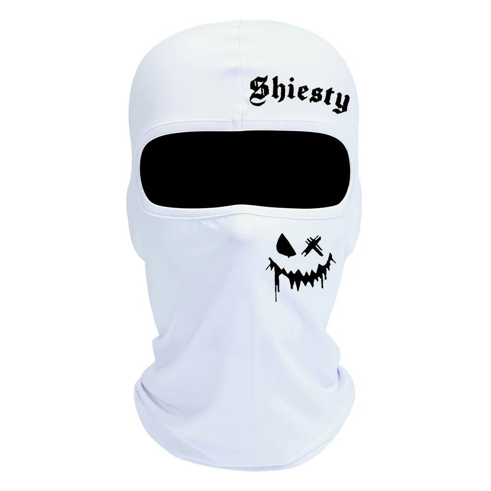 Unisex Summer Cool Neck Cover, Smiling Face Print Balaclava Face Mask, Motorcycle Skiing Scarf