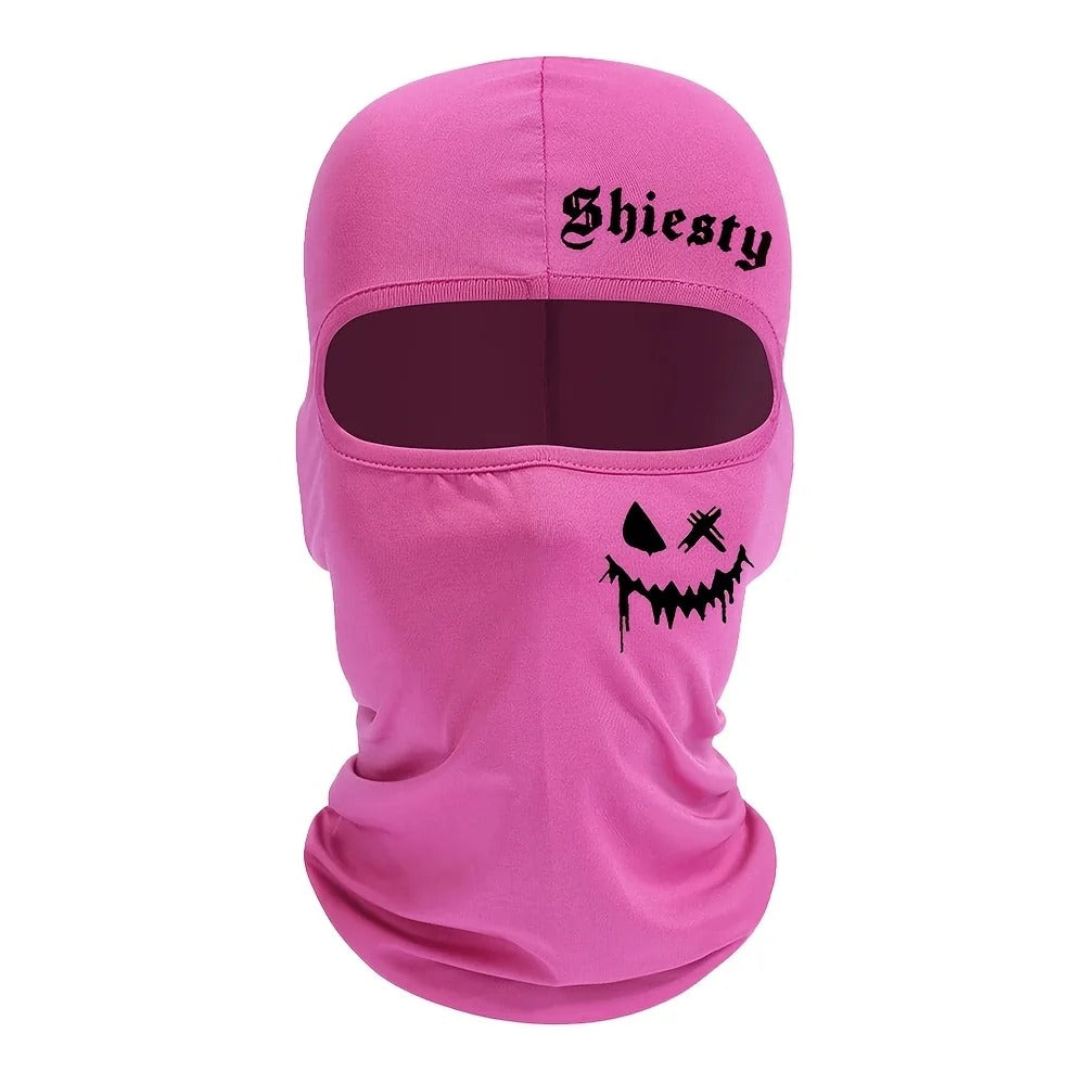 Unisex Summer Cool Neck Cover, Smiling Face Print Balaclava Face Mask, Motorcycle Skiing Scarf