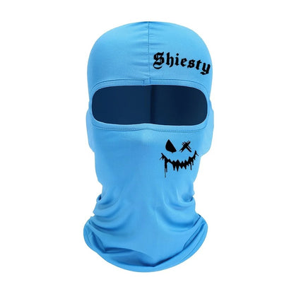 Unisex Summer Cool Neck Cover, Smiling Face Print Balaclava Face Mask, Motorcycle Skiing Scarf