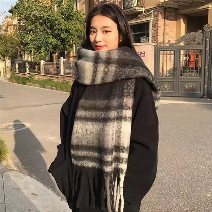 Luxury Cashmere Shawl and Wraps Pashmina, Winter Thick Warm Scarf Women, Female Long Tessel Neckerchief