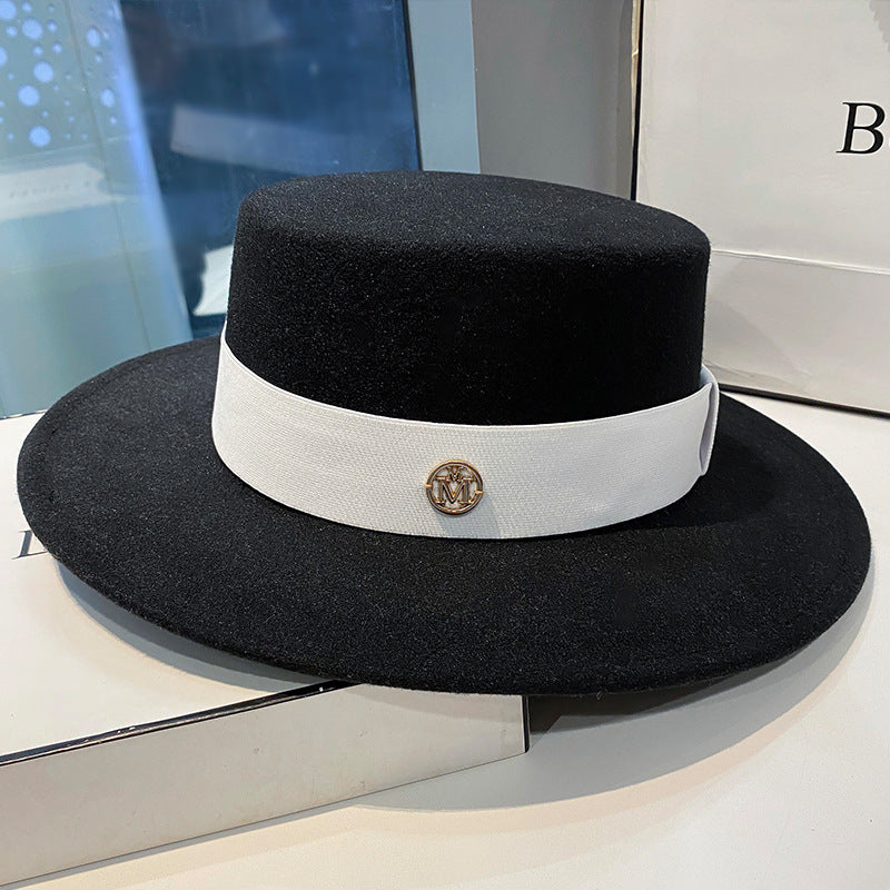 Elegant Fedora Hat for Women Fashion Bowler Dress Caps Panama Ribbon Band Church Wedding Felt Hat