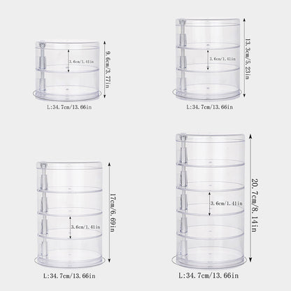 Round Plastic Organizer Box, Jewelry Display Rack, Rotating Makeup Storage Holder for Bracelets and Earrings