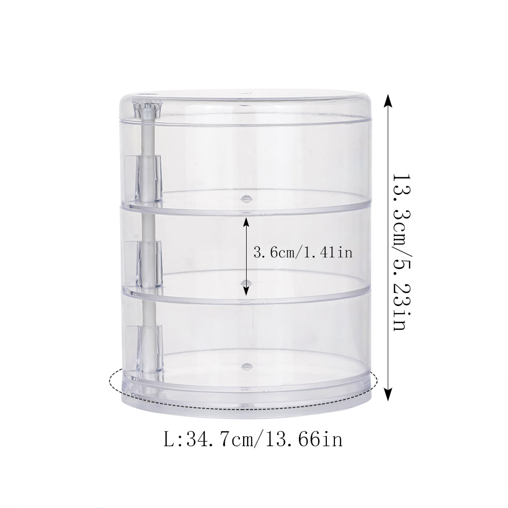 Round Plastic Organizer Box, Jewelry Display Rack, Rotating Makeup Storage Holder for Bracelets and Earrings