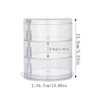 Round Plastic Organizer Box, Jewelry Display Rack, Rotating Makeup Storage Holder for Bracelets and Earrings