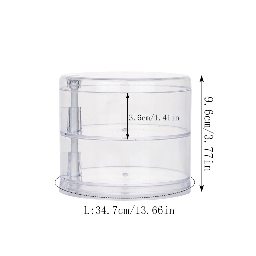 Round Plastic Organizer Box, Jewelry Display Rack, Rotating Makeup Storage Holder for Bracelets and Earrings