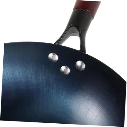 HeritagePro Traditional Cast Iron Wok – Premium iron cookware with Wood Handle (12 in)