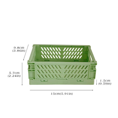Cute Plastic Foldable Stationary Holder, Stackable Desk Organizer, Office Storage for Students