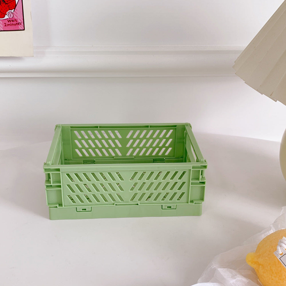 Cute Plastic Foldable Stationary Holder, Stackable Desk Organizer, Office Storage for Students