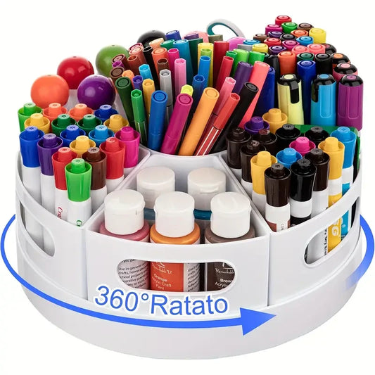 Multi-Pen Holder Desk Organizer With 7 Removable Bins, Office Stationery, Pencil Holder for School Desk