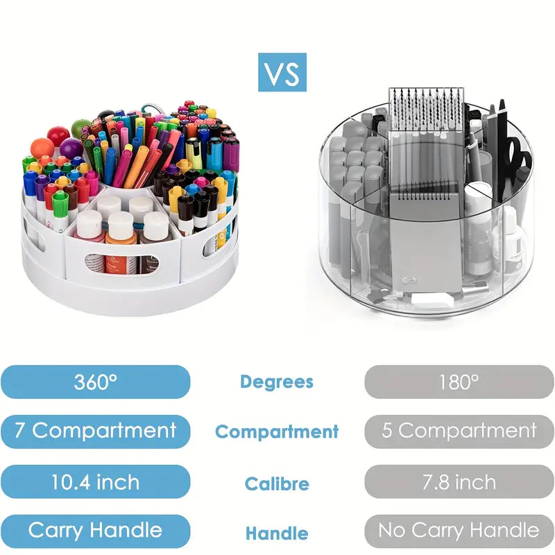 Multi-Pen Holder Desk Organizer With 7 Removable Bins, Office Stationery, Pencil Holder for School Desk