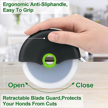 Premium Stainless Steel Pizza Cutter Wheel with Protective Blade Cover – Ergonomic Kitchen pizza cutter wheel