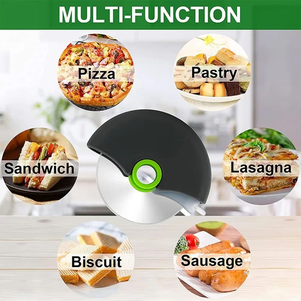 Premium Stainless Steel Pizza Cutter Wheel with Protective Blade Cover – Ergonomic Kitchen pizza cutter wheel