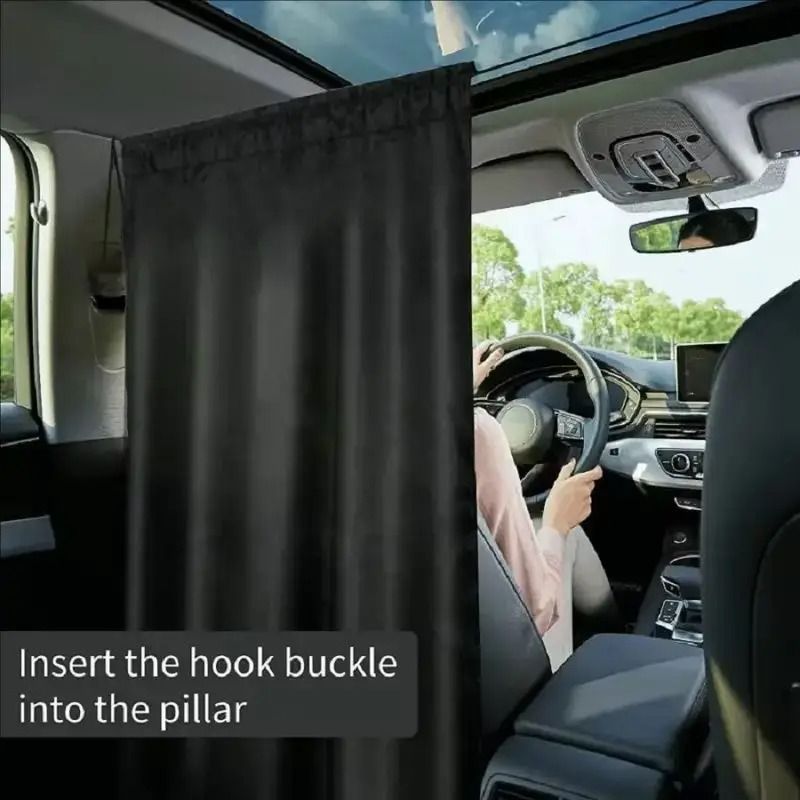 Car Privacy Curtains Set Sun Shade Divider for Front and Rear Seats