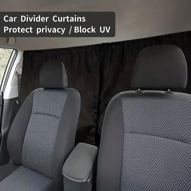 Car Privacy Curtains Set Sun Shade Divider for Front and Rear Seats