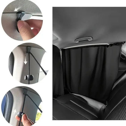 Car Privacy Curtains Set Sun Shade Divider for Front and Rear Seats