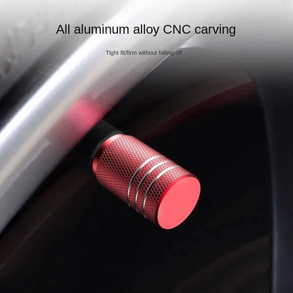 Aluminum Tire Valve Caps Set Knurled Air Stem Covers for Cars and Trucks