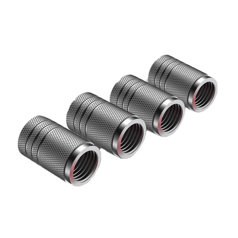 Aluminum Tire Valve Caps Set Knurled Air Stem Covers for Cars and Trucks