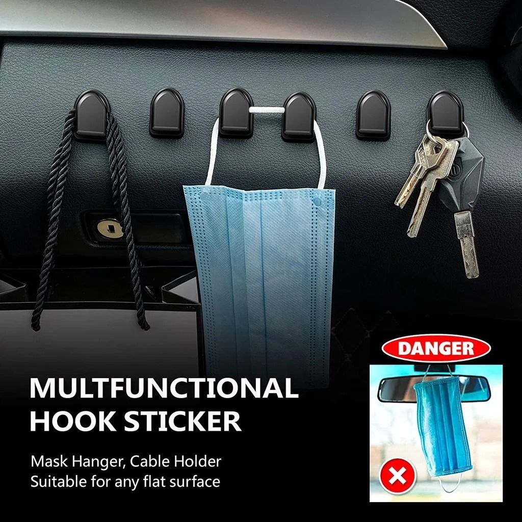 Mini Car Storage Hooks Self Adhesive Interior Cable and Key Holders