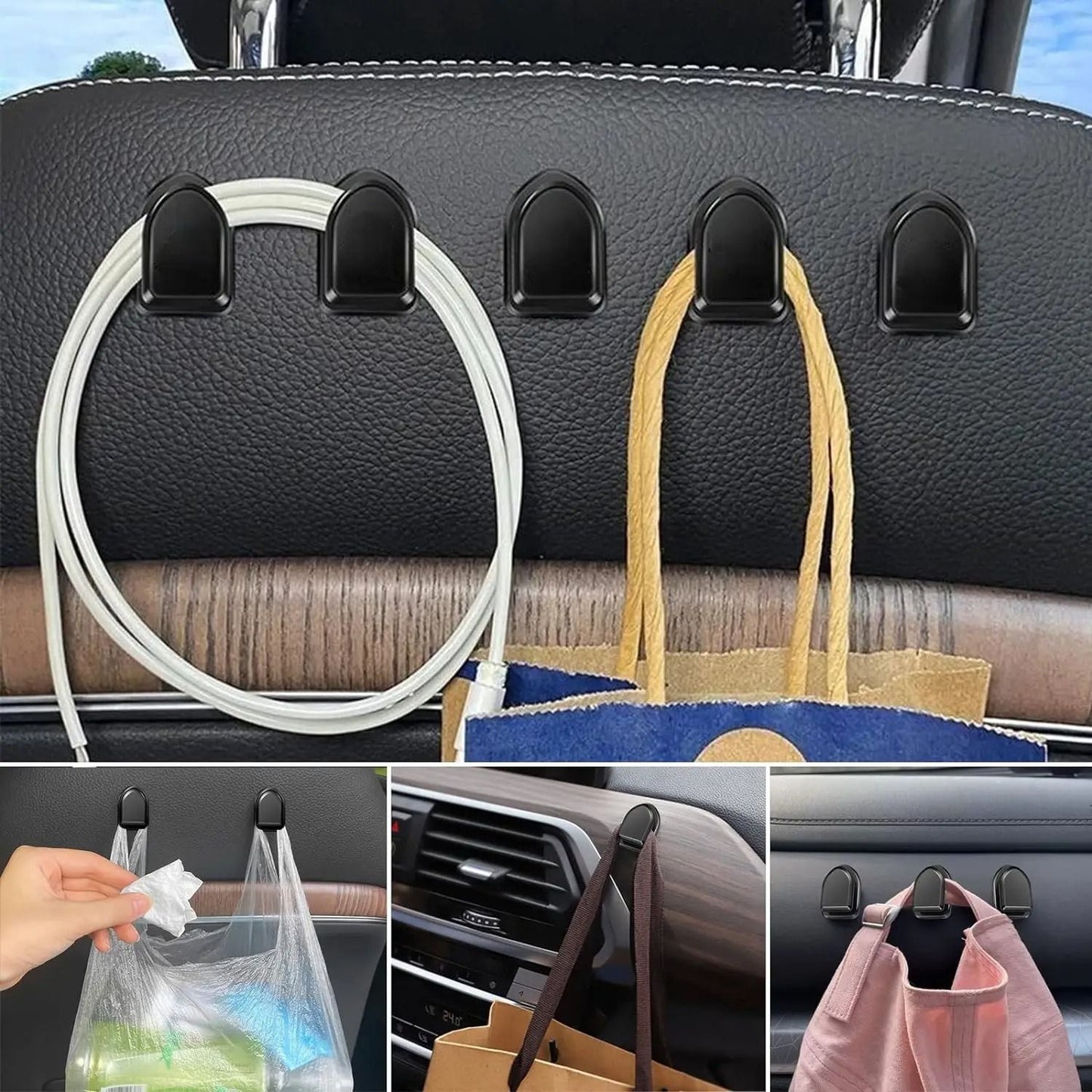 Mini Car Storage Hooks Self Adhesive Interior Cable and Key Holders