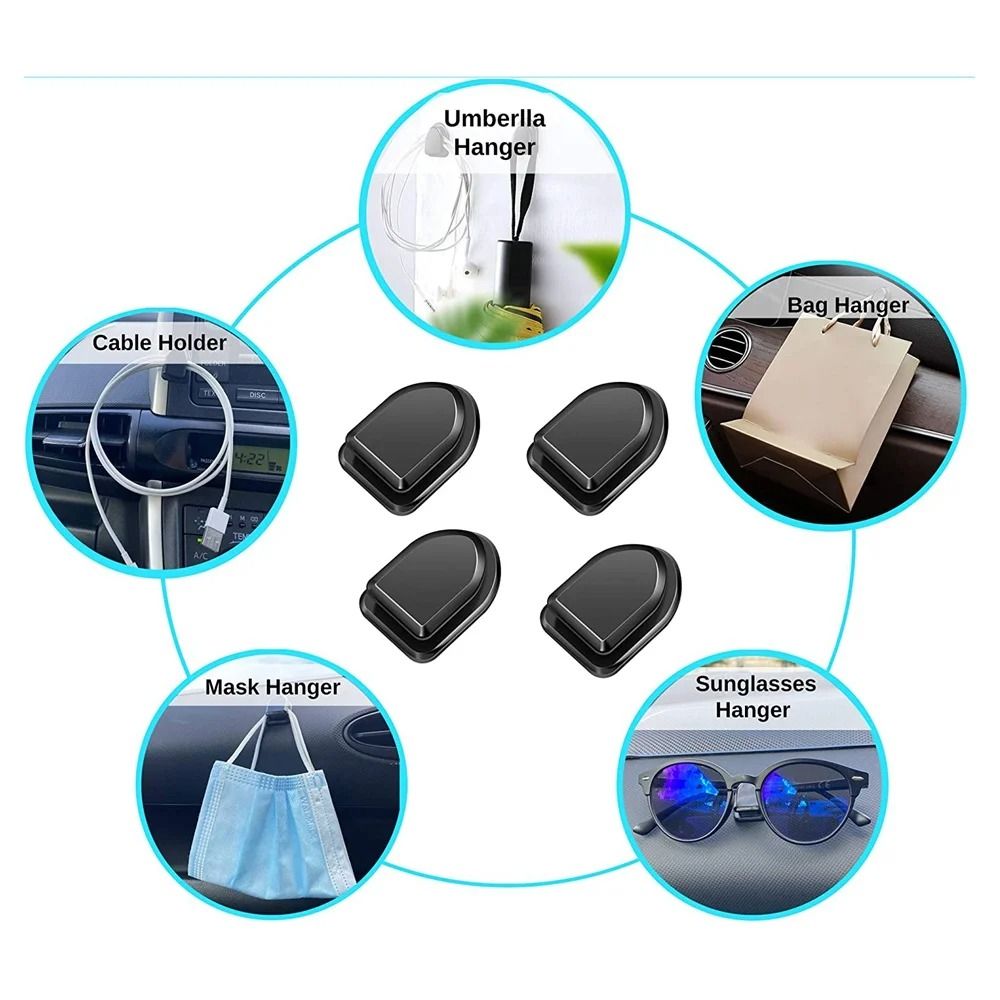 Mini Car Storage Hooks Self Adhesive Interior Cable and Key Holders