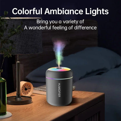 Mini Air Humidifier & USB Aromatherapy Diffuser with LED Night Light – 180ml Quiet Mist for Home, Office & Car