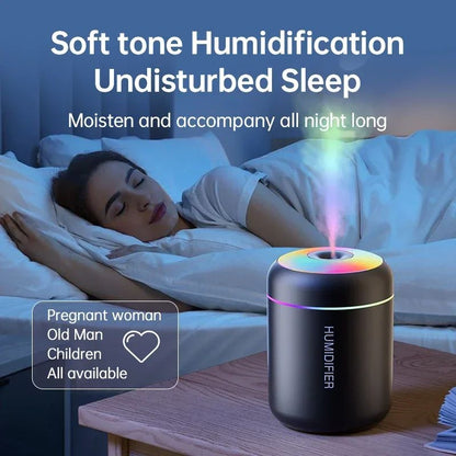 Mini Air Humidifier & USB Aromatherapy Diffuser with LED Night Light – 180ml Quiet Mist for Home, Office & Car