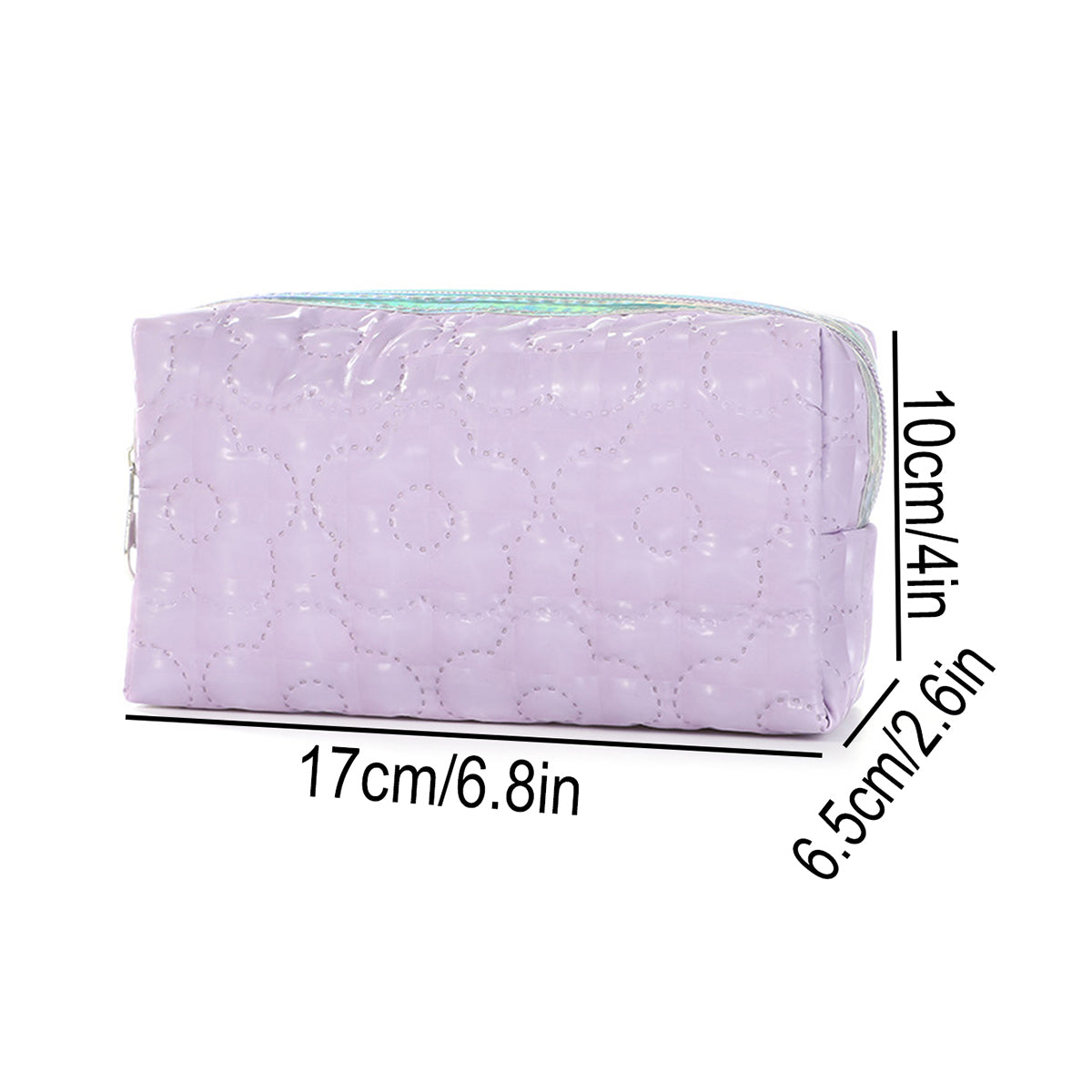 Portable Desk Stationery Organizer Bag for Study and Office, Exquisite Floral Pattern Storage Pouch with Glitter Fabric