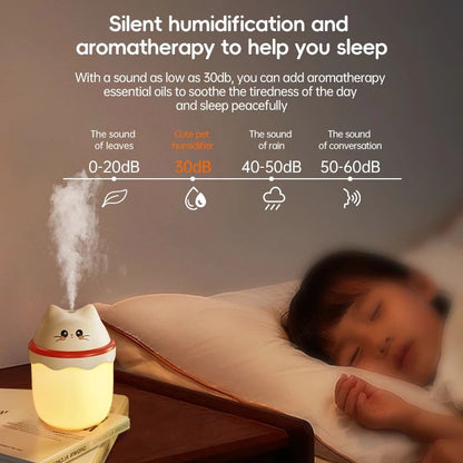 Cute Pet Mini Humidifier with Night Light for Desktop and Travel