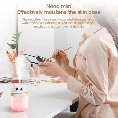 Cute Pet Mini Humidifier with Night Light for Desktop and Travel