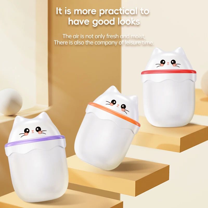 Cute Pet Mini Humidifier with Night Light for Desktop and Travel