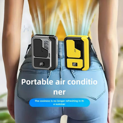 2025 Portable Neck & Waist Fan with LED Display – Rechargeable Hands-Free Cooling for Outdoor Use