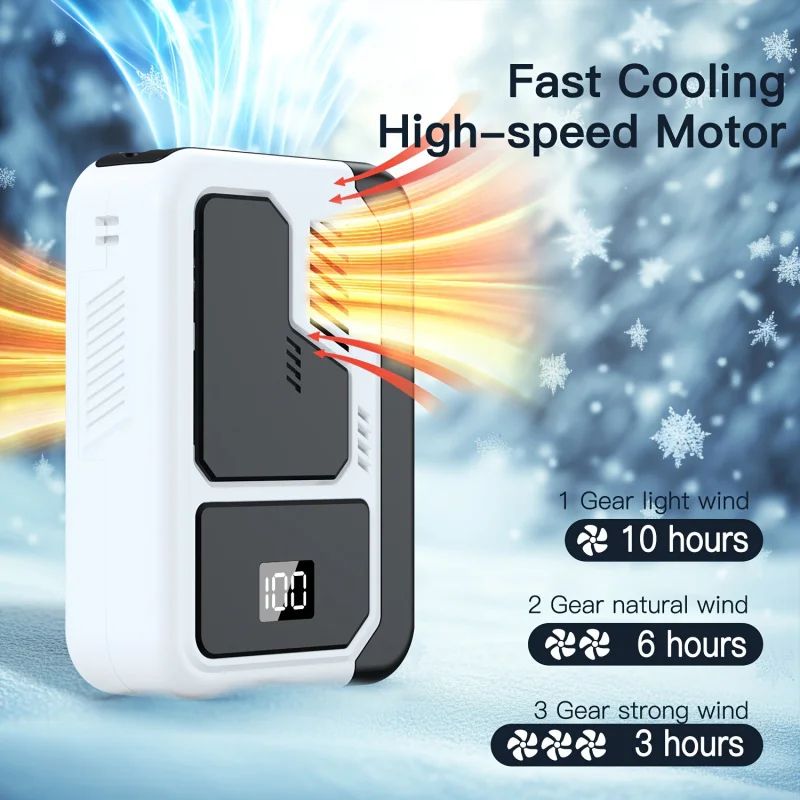 2025 Portable Neck & Waist Fan with LED Display – Rechargeable Hands-Free Cooling for Outdoor Use