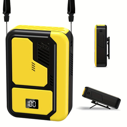 2025 Portable Neck & Waist Fan with LED Display – Rechargeable Hands-Free Cooling for Outdoor Use