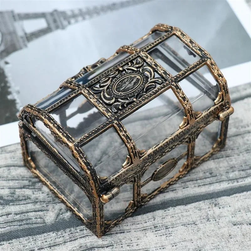 Plastic Transparent Pirate Treasure Box, Crystal Gem Jewelry Box, Storage Organizer Chest, Treasure for Jewelry, Trinket