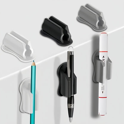 Pen Rack Anti-Fall Self-Adhesive Pencil Holder, Creative Storage Clip for Ballpoint, Gel Pens, Markers for Office Desk