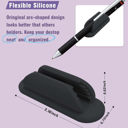 Pen Rack Anti-Fall Self-Adhesive Pencil Holder, Creative Storage Clip for Ballpoint, Gel Pens, Markers for Office Desk