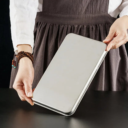 Rectangle Stainless Steel Tray, Buffet Presentation Tray, Metal Food Serving Plate, Rice Noodle Pan, Home Dishes Storage