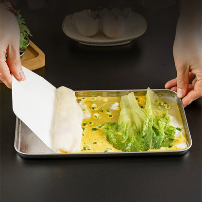 Rectangle Stainless Steel Tray, Buffet Presentation Tray, Metal Food Serving Plate, Rice Noodle Pan, Home Dishes Storage