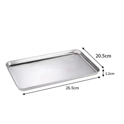 Rectangle Stainless Steel Tray, Buffet Presentation Tray, Metal Food Serving Plate, Rice Noodle Pan, Home Dishes Storage