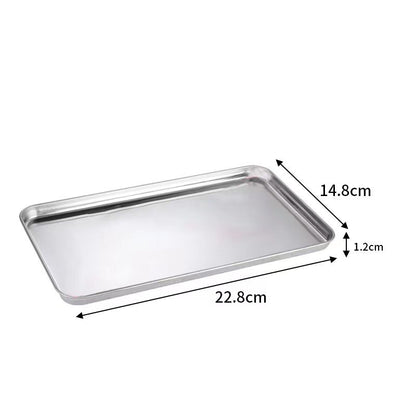 Rectangle Stainless Steel Tray, Buffet Presentation Tray, Metal Food Serving Plate, Rice Noodle Pan, Home Dishes Storage